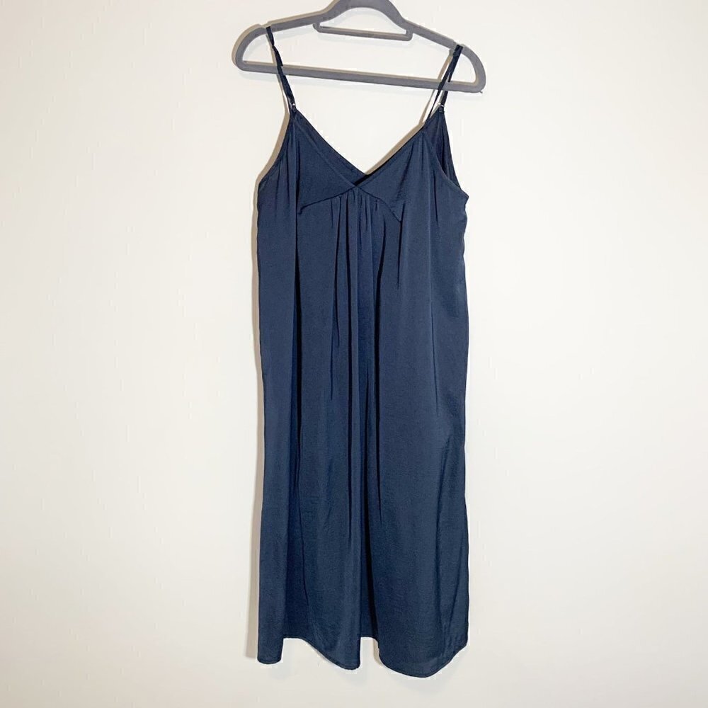 The Fifth Label Navy Blue V-Neck Slip Midi Dress Adjustable Straps Size S